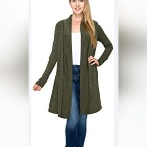 Worn once soft long sweater jacket!